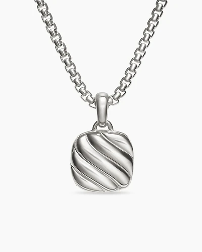 Sculpted Cable Square Locket in Sterling Silver, 22.5mm