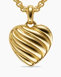 Sculpted Cable Heart Locket in 18K Yellow Gold, 23mm