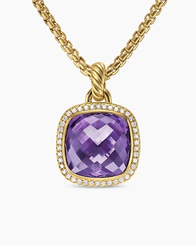 Albion® Pendant in 18K Yellow Gold with Amethyst and Diamonds