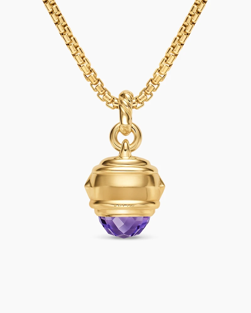 Renaissance® Amulet in 18K Yellow Gold with Amethyst, Pink Tourmaline and Tsavorites, 19.8mm