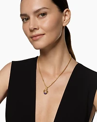 Renaissance® Amulet in 18K Yellow Gold with Amethyst, Pink Tourmaline and Tsavorites, 19.8mm
