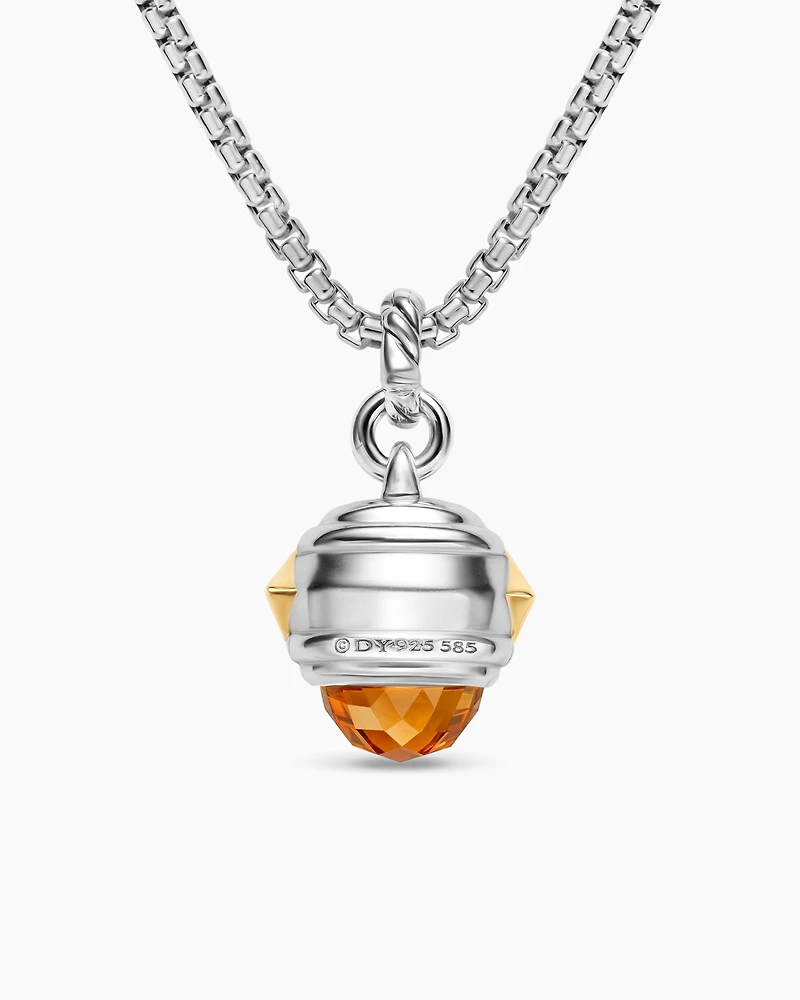 Renaissance® Amulet in Sterling Silver with 14K Yellow Gold, Madeira Citrine, Tanzanite and Rhodolite Garnet, 19.8mm
