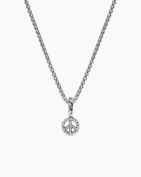 Micro Pavé Peace Sign Amulet in Sterling Silver with Diamonds, 7.6mm