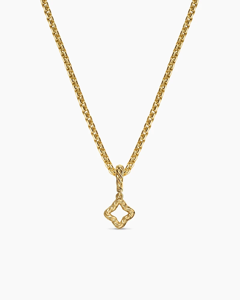 Micro Pavé Quatrefoil Amulet in 18K Yellow Gold with Diamonds, 7.4mm