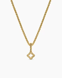 Micro Pavé Quatrefoil Amulet in 18K Yellow Gold with Diamonds, 7.4mm