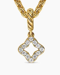 Micro Pavé Quatrefoil Amulet in 18K Yellow Gold with Diamonds, 7.4mm