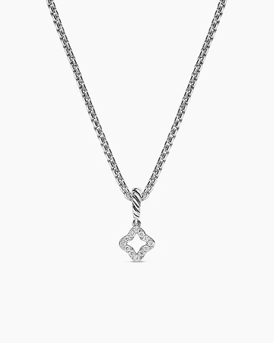 Micro Pavé Quatrefoil Amulet in Sterling Silver with Diamonds, 7.4mm