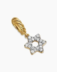 Micro Pavé Star of David Amulet in 18K Yellow Gold with Diamonds, 7.4mm