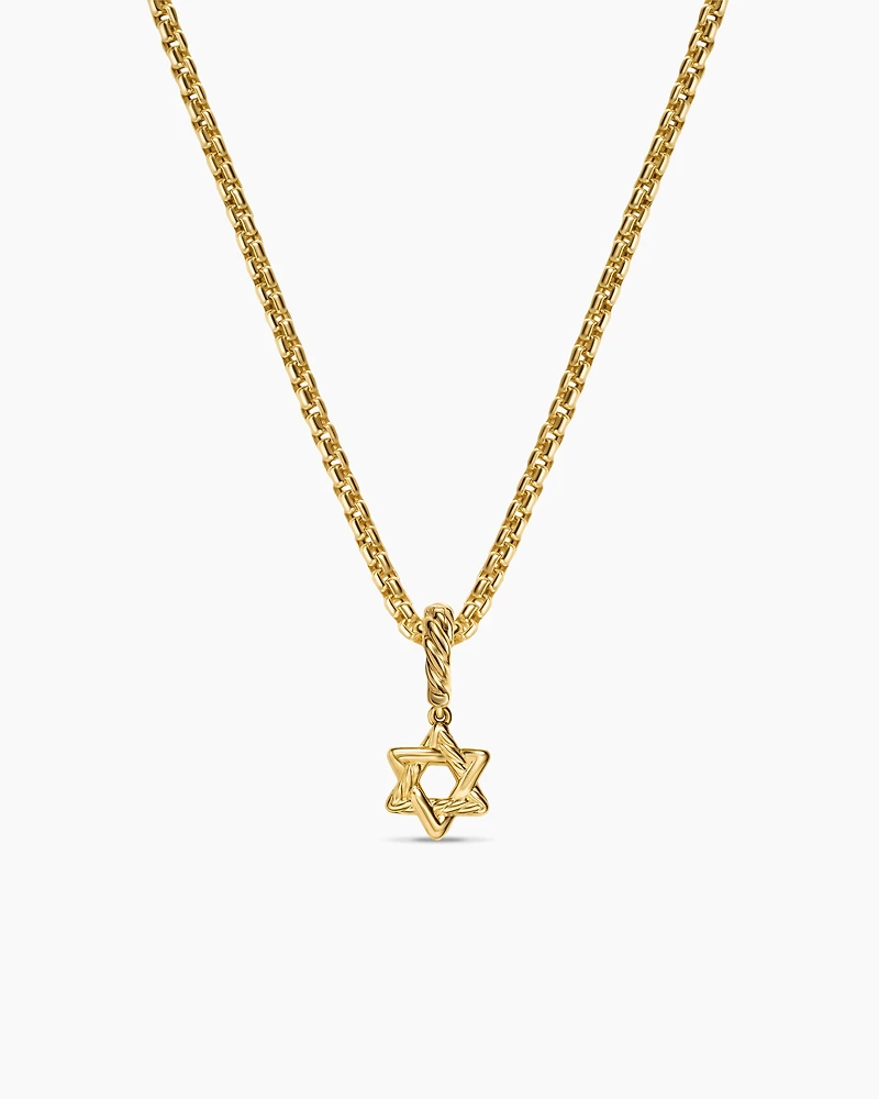 Micro Pavé Star of David Amulet in 18K Yellow Gold with Diamonds, 7.4mm