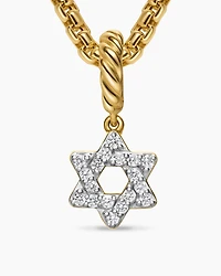 Micro Pavé Star of David Amulet in 18K Yellow Gold with Diamonds, 7.4mm