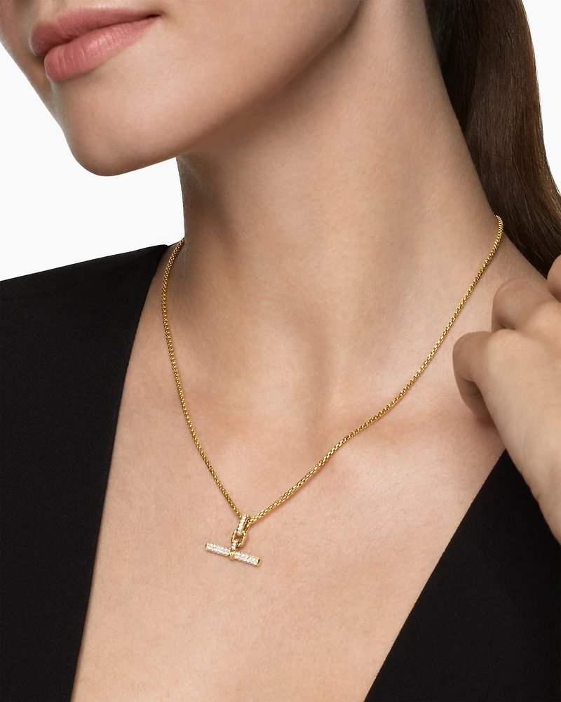 DY Madison® Toggle Pendant in 18K Yellow Gold with Diamonds