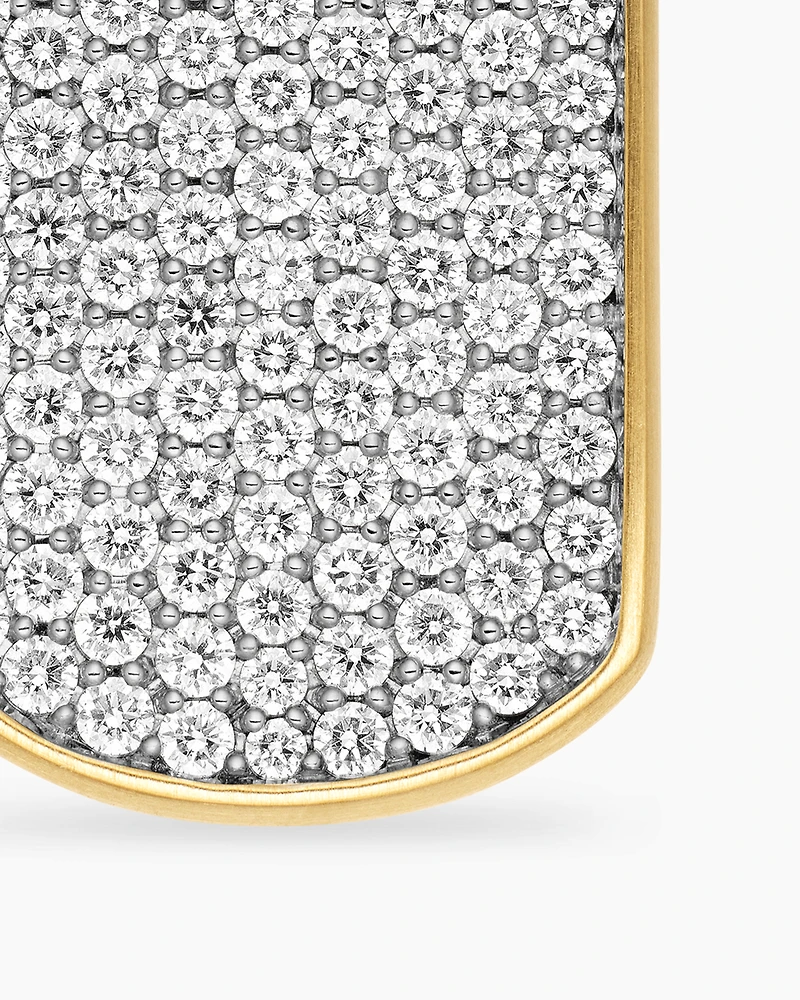 Chevron Pinky Ring in 18K Yellow Gold with Diamonds, 10mm