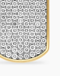 Chevron Pinky Ring in 18K Yellow Gold with Diamonds, 10mm