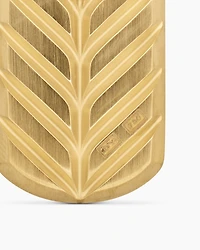 Chevron Pinky Ring in 18K Yellow Gold with Diamonds, 10mm