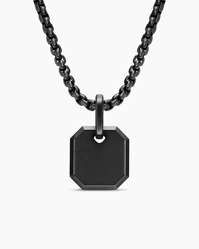 Octagonal Amulet in Black Titanium, 15mm