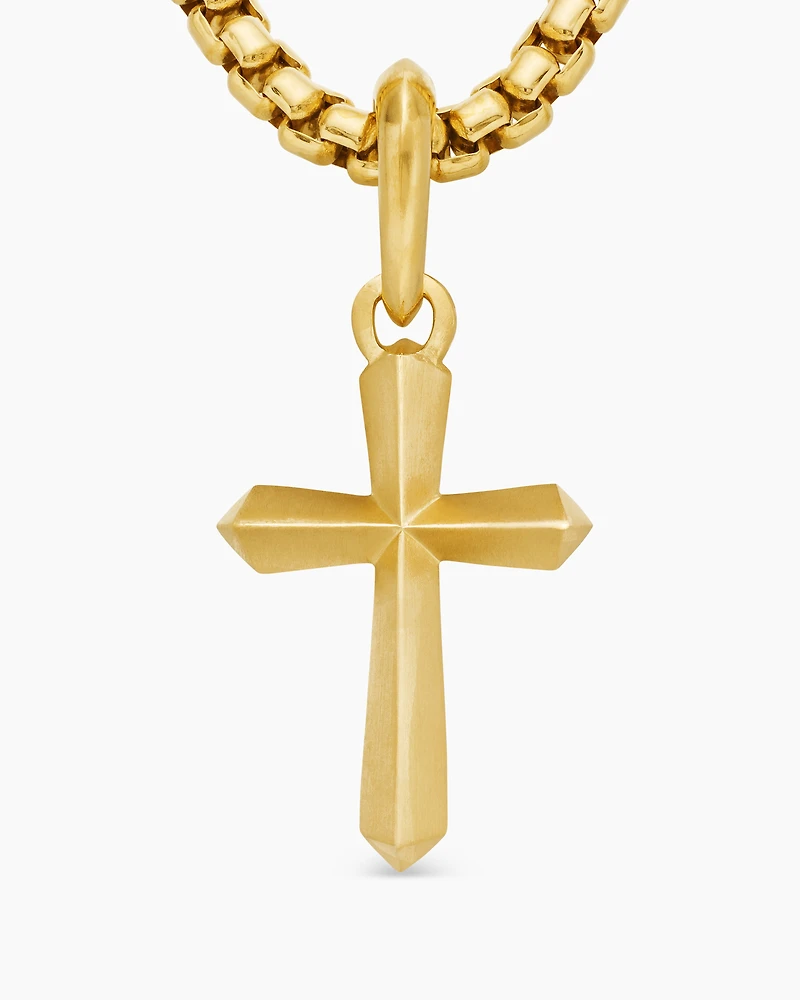 Cross Amulet in 18K Yellow Gold, 19mm