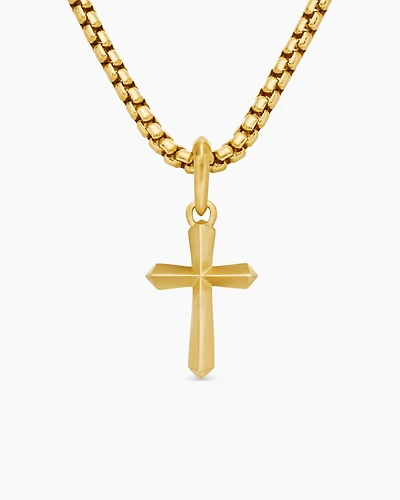 Cross Amulet in 18K Yellow Gold, 35mm