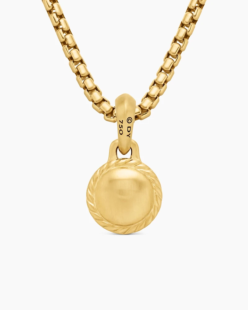 Evil Eye Amulet in 18K Yellow Gold with Emerald, 14.5mm