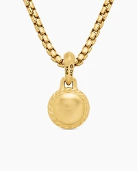 Evil Eye Amulet in 18K Yellow Gold with Emerald, 14.5mm