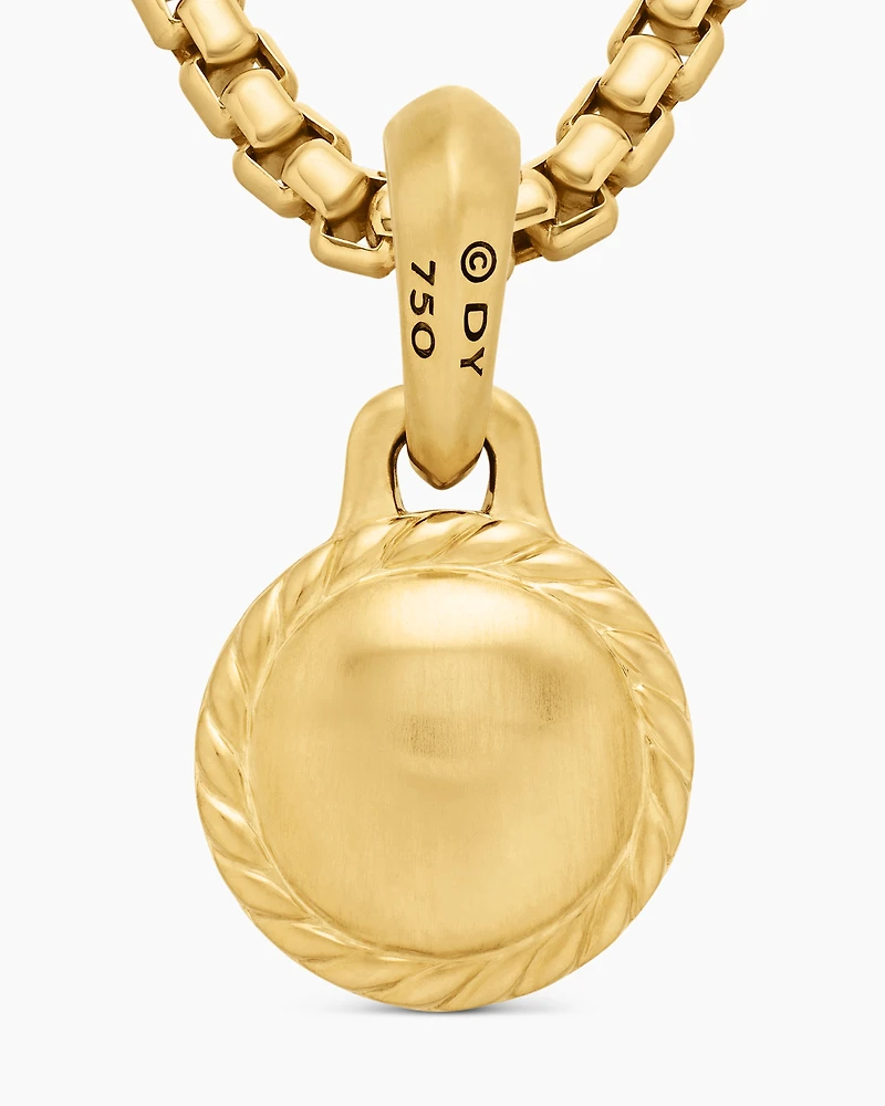 Evil Eye Amulet in 18K Yellow Gold with Emerald, 14.5mm