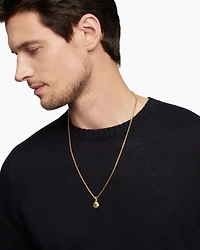 Evil Eye Amulet in 18K Yellow Gold with Emerald, 14.5mm