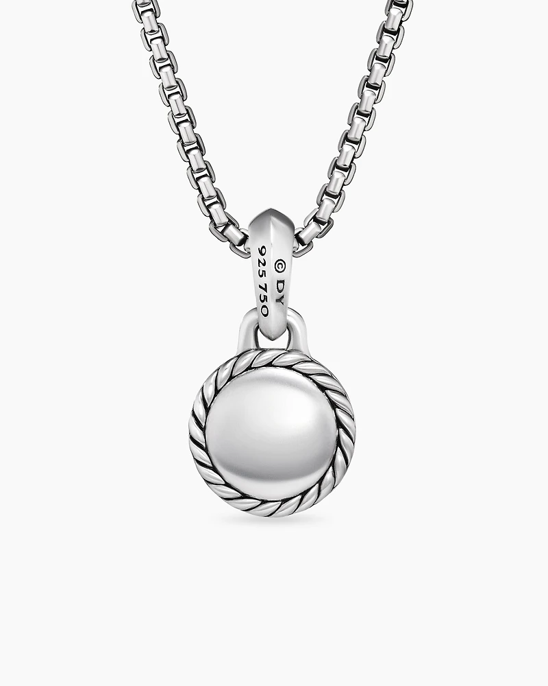 Evil Eye Amulet in Sterling Silver with 18K Yellow Gold and Emerald, 14.5mm