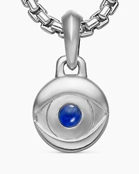 Evil Eye Amulet in Sterling Silver with Lapis, 14.5mm