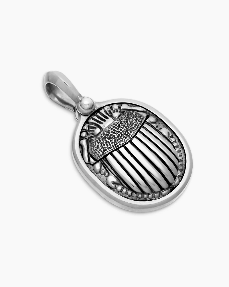 Petrvs® Scarab Amulet in Sterling Silver, 32.3mm