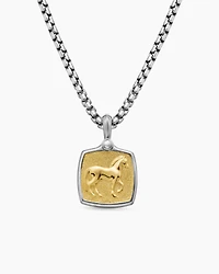 Petrvs® Horse Amulet in Sterling Silver with 18K Yellow Gold, 19mm