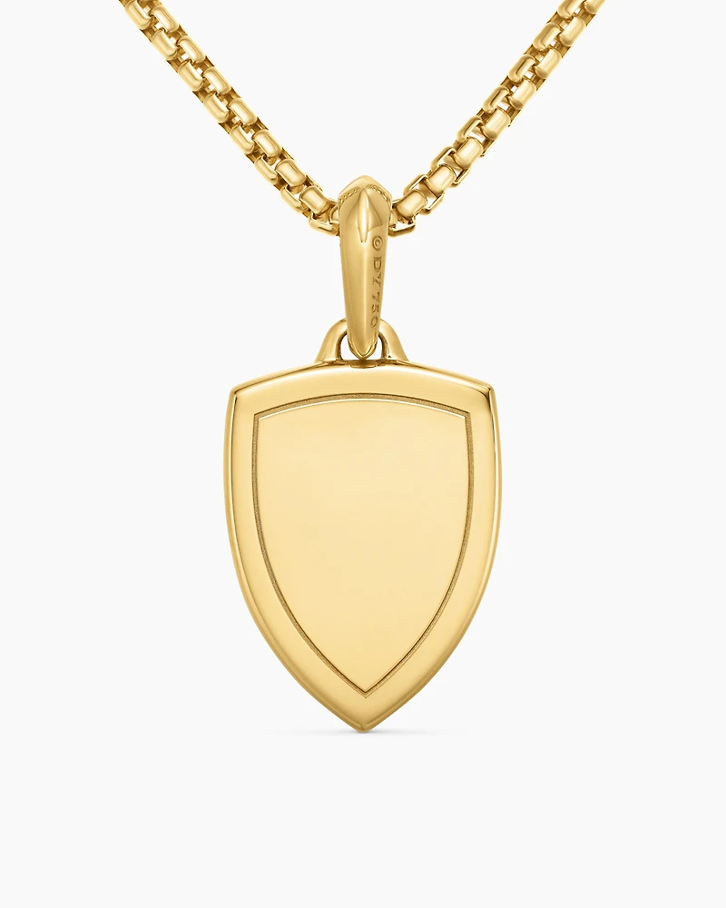 St. Michael Amulet in 18K Yellow Gold with Diamonds, 26mm