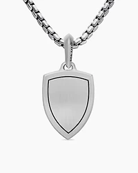 St. Michael Amulet in Sterling Silver with Black Diamonds, 26mm