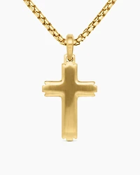 Cross Pendant in 18K Yellow Gold with Diamonds, 34mm