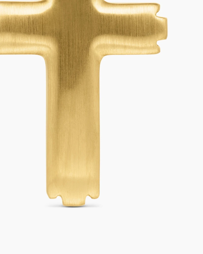 Cross Pendant in 18K Yellow Gold with Diamonds, 34mm