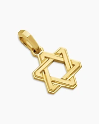 Deco Star of David Pendant in 18K Yellow Gold, 24mm