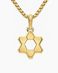 Deco Star of David Pendant in 18K Yellow Gold, 24mm