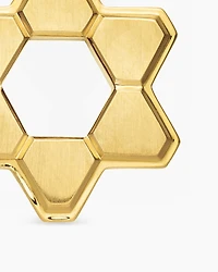 Deco Star of David Pendant in 18K Yellow Gold, 24mm