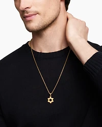 Deco Star of David Pendant in 18K Yellow Gold, 24mm