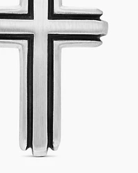 Deco Cross Pendant in Sterling Silver, 27mm