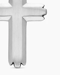 Deco Cross Pendant in Sterling Silver, 27mm