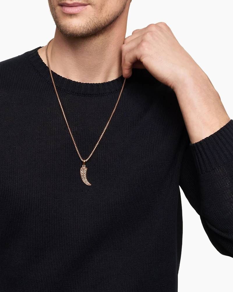 Roman Claw Amulet in 18K Rose Gold with Cognac Diamonds, 42.6mm
