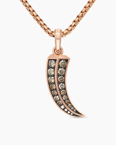 Roman Claw Amulet in 18K Rose Gold with Cognac Diamonds, 42.6mm