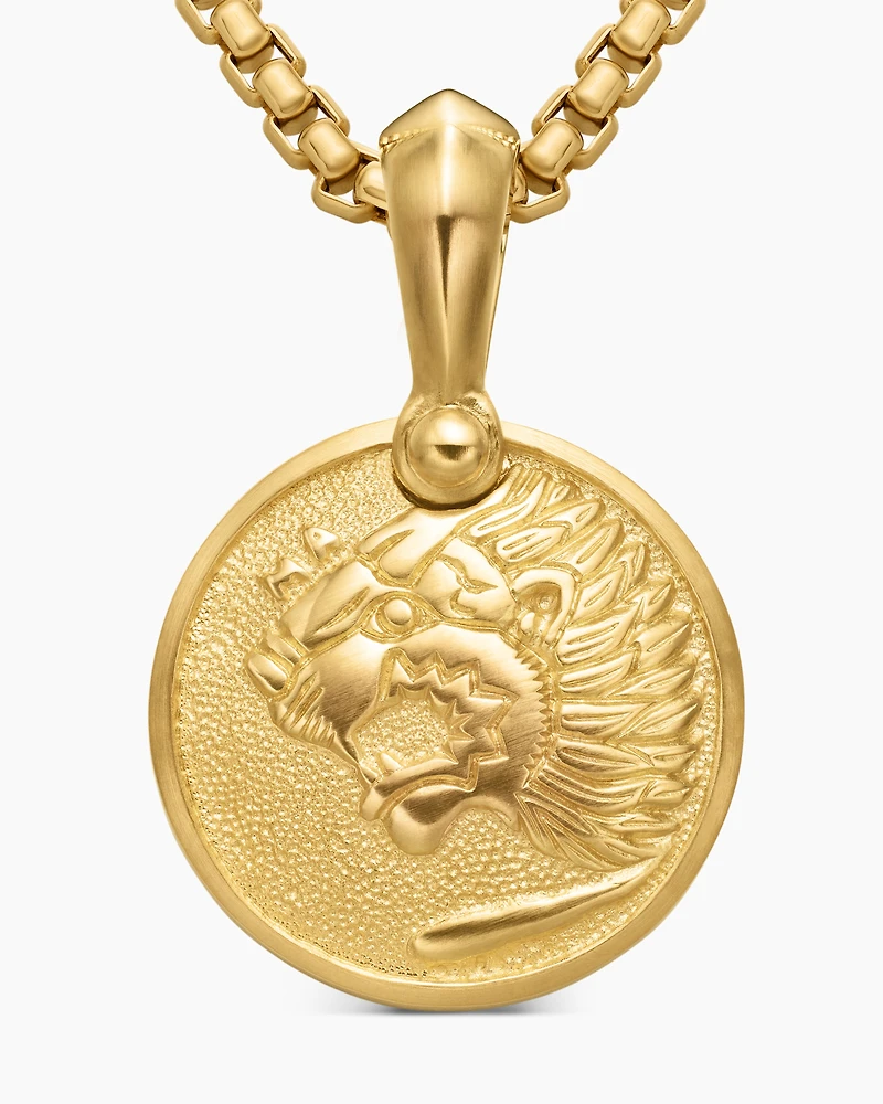 Petrvs® Lion Amulet in 18K Yellow Gold, 18.5mm
