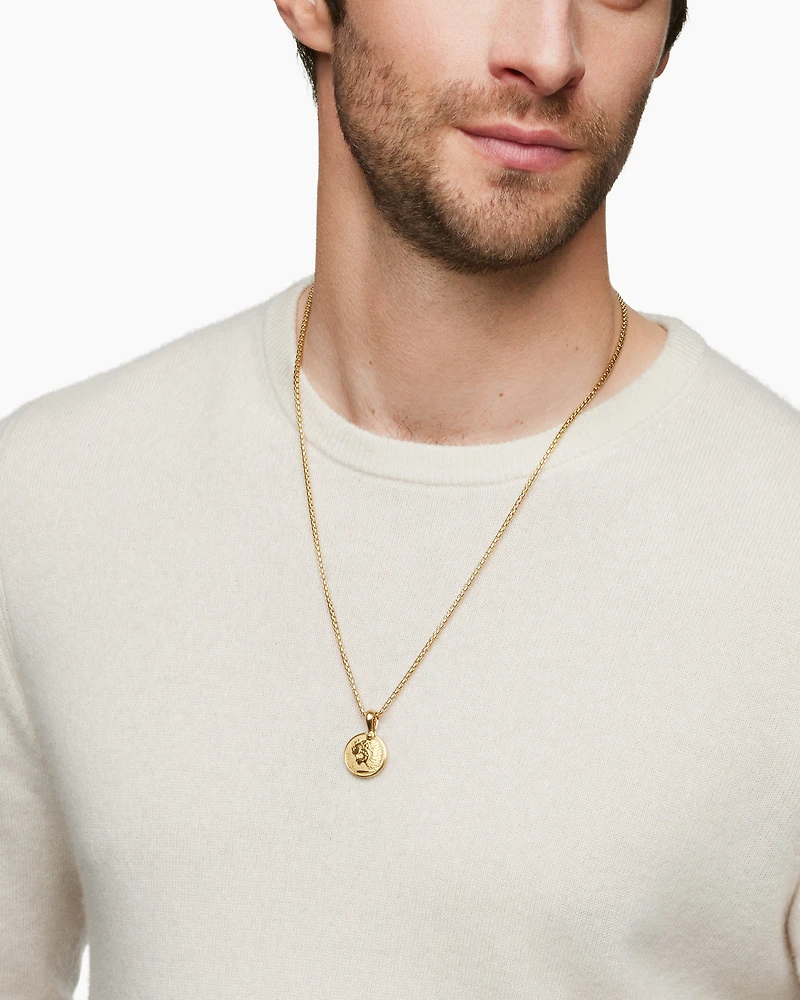 Petrvs® Lion Amulet in 18K Yellow Gold, 18.5mm