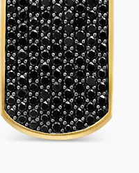 Chevron Tag in 18K Yellow Gold with Black Diamonds, 27mm