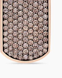 Chevron Tag in 18K Rose Gold with Cognac Diamonds, 27mm