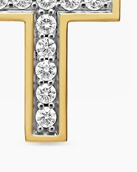 Pavé Cross Pendant in 18K Yellow Gold with Diamonds, 23mm