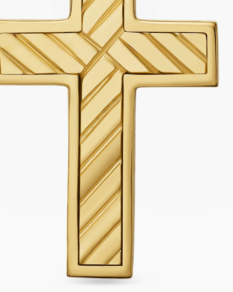 Pavé Cross Pendant in 18K Yellow Gold with Diamonds, 23mm