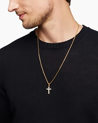 Pavé Cross Pendant in 18K Yellow Gold with Diamonds, 23mm