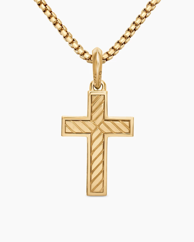 Streamline® Cross Pendant in 18K Yellow Gold with Diamonds