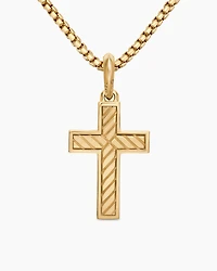 Streamline® Cross Pendant in 18K Yellow Gold with Diamonds